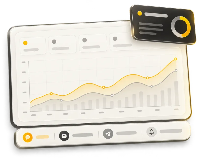 Analytics dashboard showing engagement over time