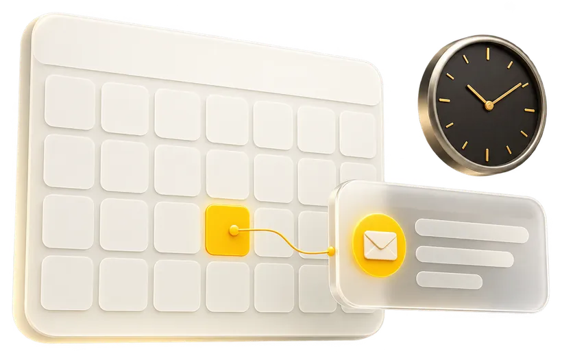 Calendar with a scheduled message