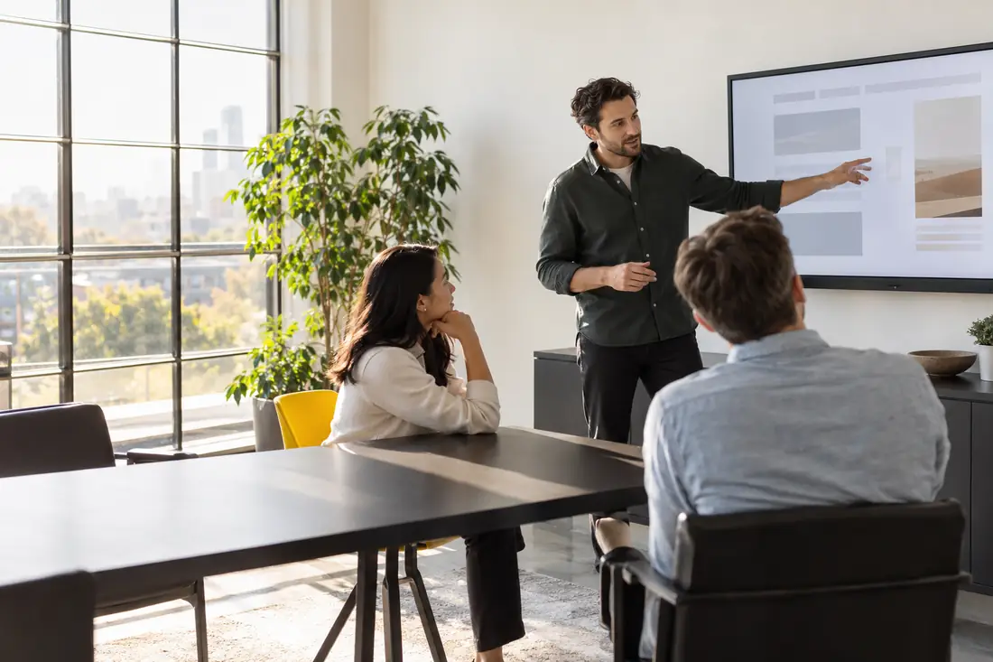 Marketing team presenting a campaign plan