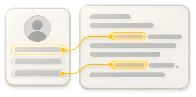 Customer profile fields flowing into a message